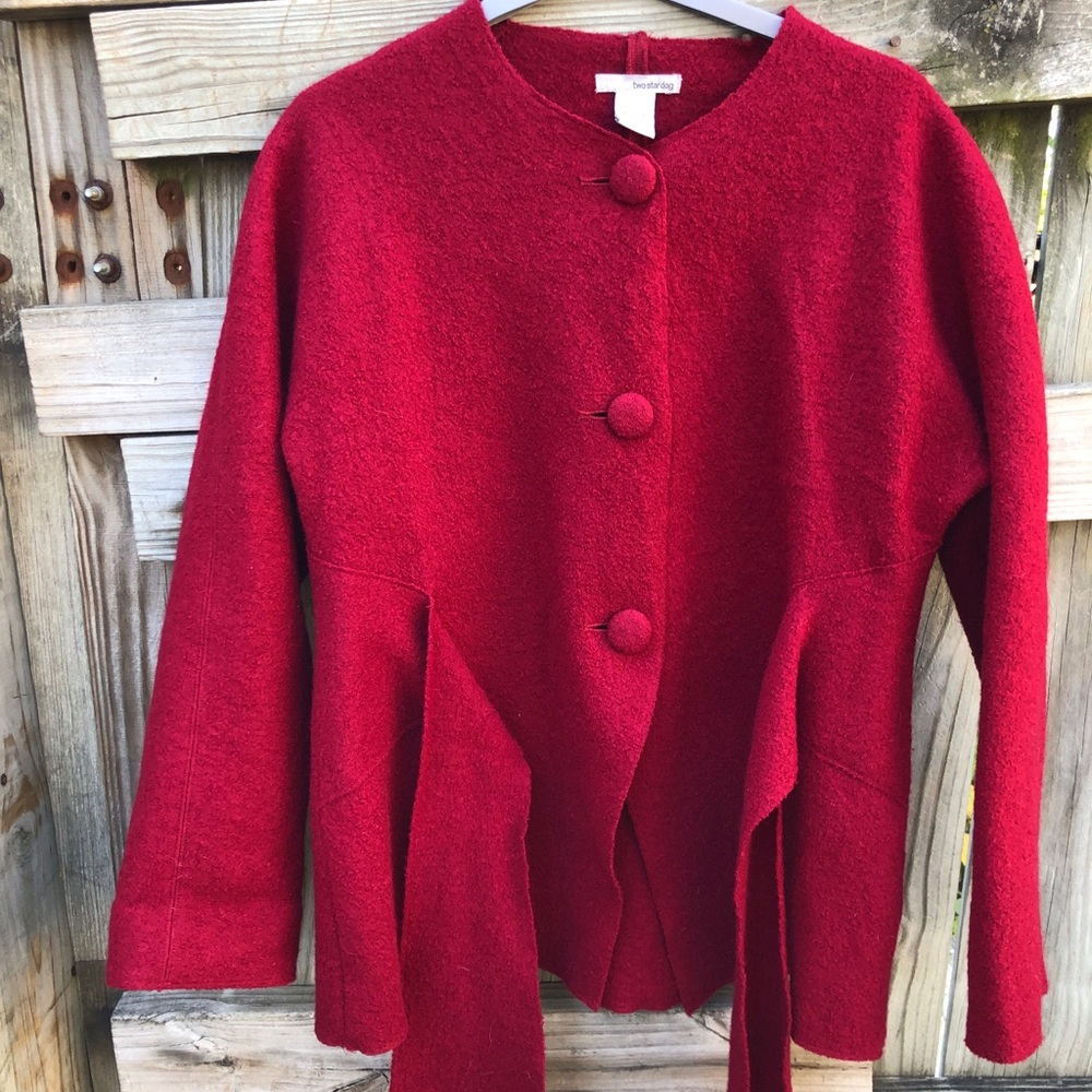 Two Star Dog Wool Button Up Sweater Size M